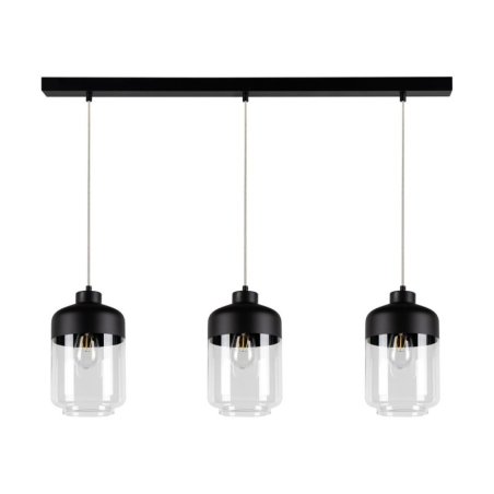 Amaretto Lampa Wisząca 3xE27 Max.60W Czarny/Transparentny PVC/Czarny-Transparentny