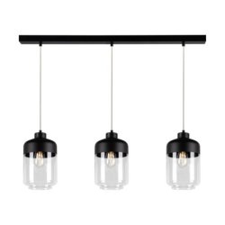 Amaretto Lampa Wisząca 3xE27 Max.60W Czarny/Transparentny PVC/Czarny-Transparentny