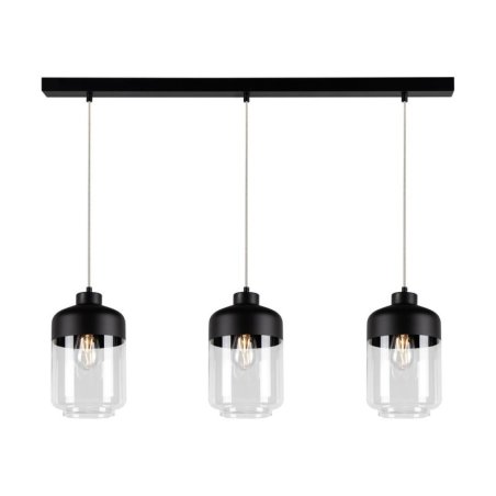 Amaretto Lampa Wisząca 3xE27 Max.60W Czarny/Transparentny PVC/Czarny-Transparentny
