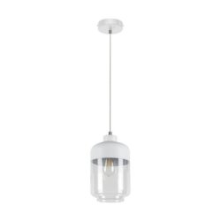 Amaretto Lampa Wisząca 1xE27 Max.60W Biały/Transparentny PVC/Biały-Transparentny