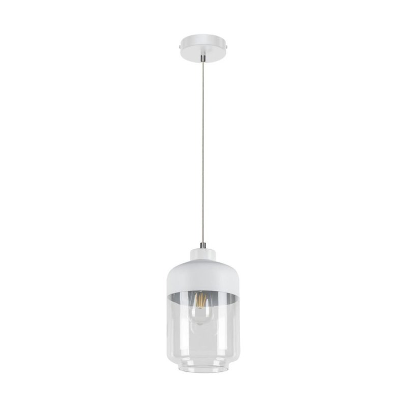 Amaretto Lampa Wisząca 1xE27 Max.60W Biały/Transparentny PVC/Biały-Transparentny