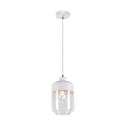 Amaretto Lampa Wisząca 1xE27 Max.60W Biały/Transparentny PVC/Biały-Transparentny