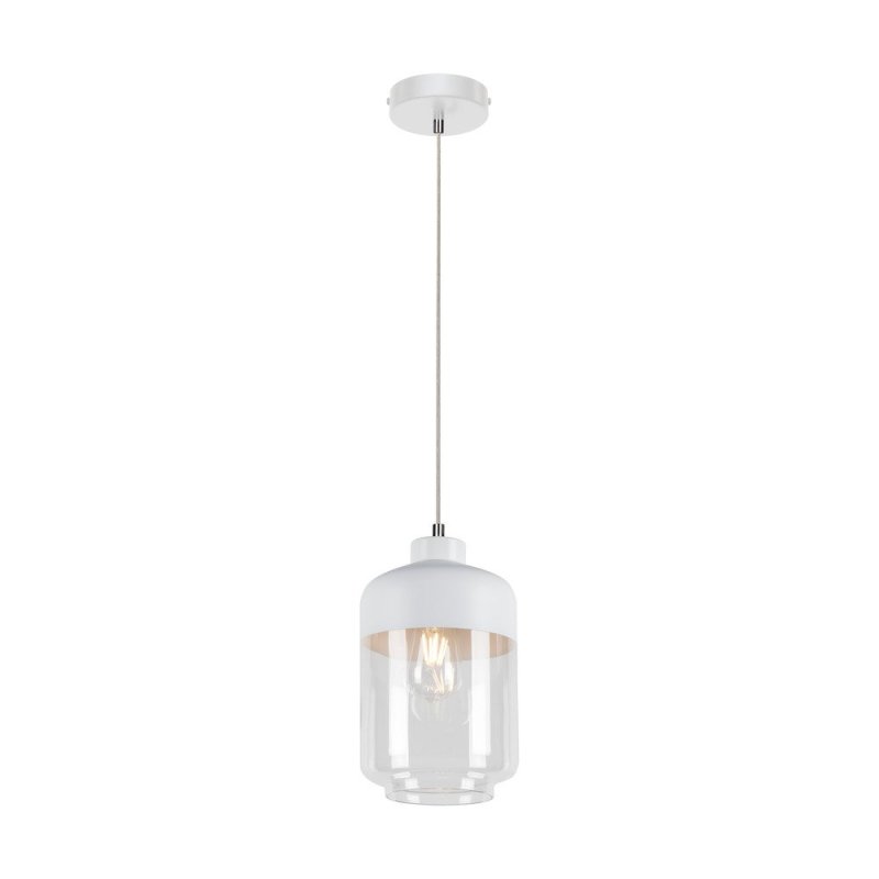 Amaretto Lampa Wisząca 1xE27 Max.60W Biały/Transparentny PVC/Biały-Transparentny