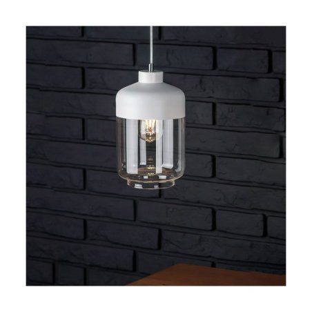 Amaretto Lampa Wisząca 1xE27 Max.60W Biały/Transparentny PVC/Biały-Transparentny