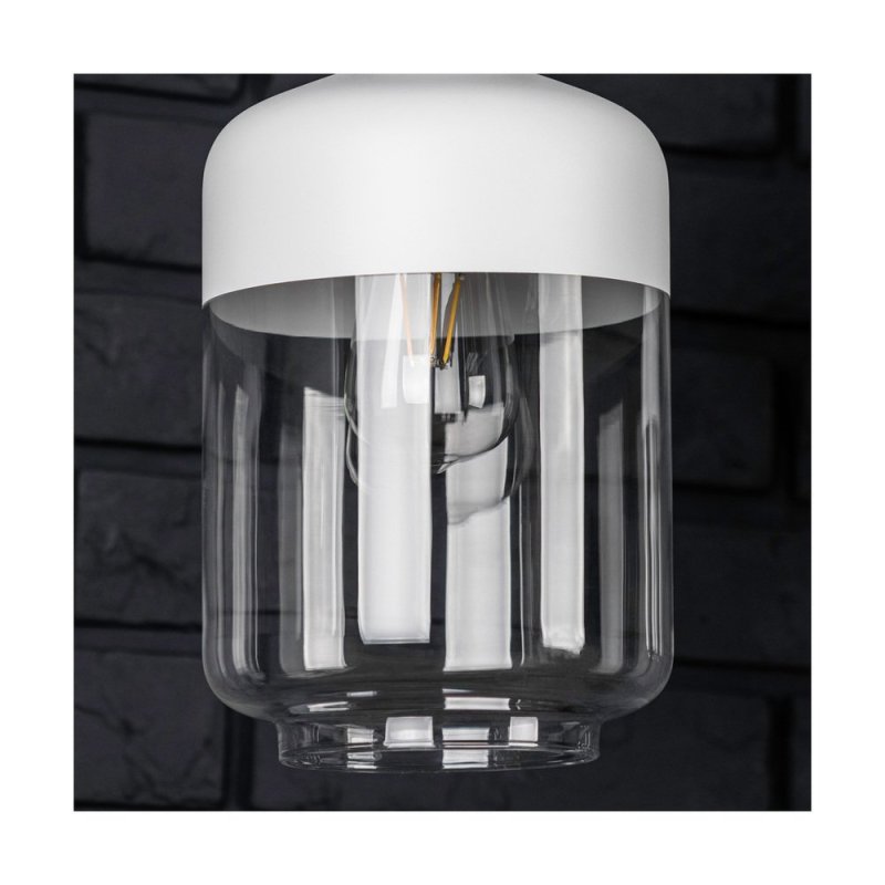 Amaretto Lampa Wisząca 1xE27 Max.60W Biały/Transparentny PVC/Biały-Transparentny