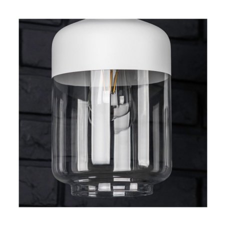 Amaretto Lampa Wisząca 1xE27 Max.60W Biały/Transparentny PVC/Biały-Transparentny