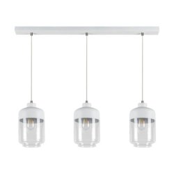 Amaretto Lampa Wisząca 3xE27 Max.60W Biały/Transparentny PVC/Biały-Transparentny