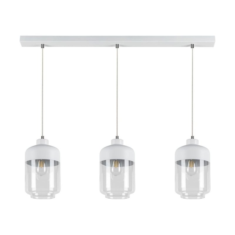 Amaretto Lampa Wisząca 3xE27 Max.60W Biały/Transparentny PVC/Biały-Transparentny