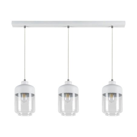 Amaretto Lampa Wisząca 3xE27 Max.60W Biały/Transparentny PVC/Biały-Transparentny