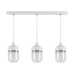 Amaretto Lampa Wisząca 3xE27 Max.60W Biały/Transparentny PVC/Biały-Transparentny