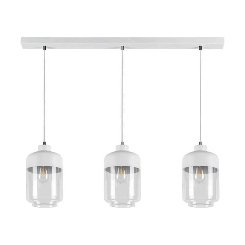 Amaretto Lampa Wisząca 3xE27 Max.60W Biały/Transparentny PVC/Biały-Transparentny