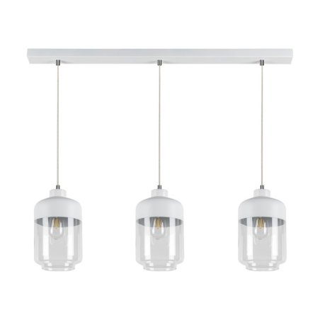 Amaretto Lampa Wisząca 3xE27 Max.60W Biały/Transparentny PVC/Biały-Transparentny