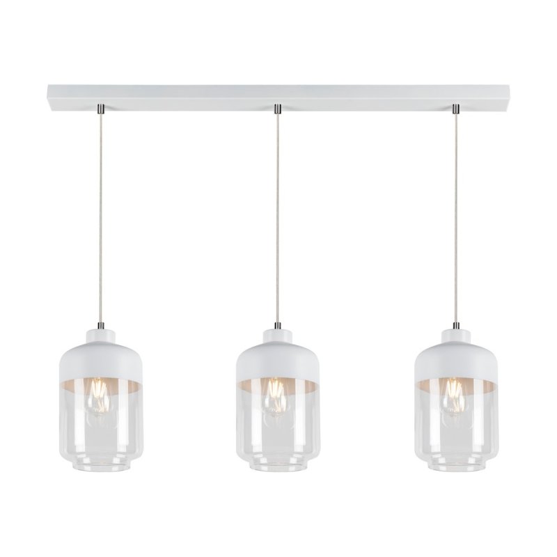 Amaretto Lampa Wisząca 3xE27 Max.60W Biały/Transparentny PVC/Biały-Transparentny
