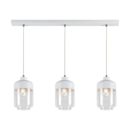 Amaretto Lampa Wisząca 3xE27 Max.60W Biały/Transparentny PVC/Biały-Transparentny