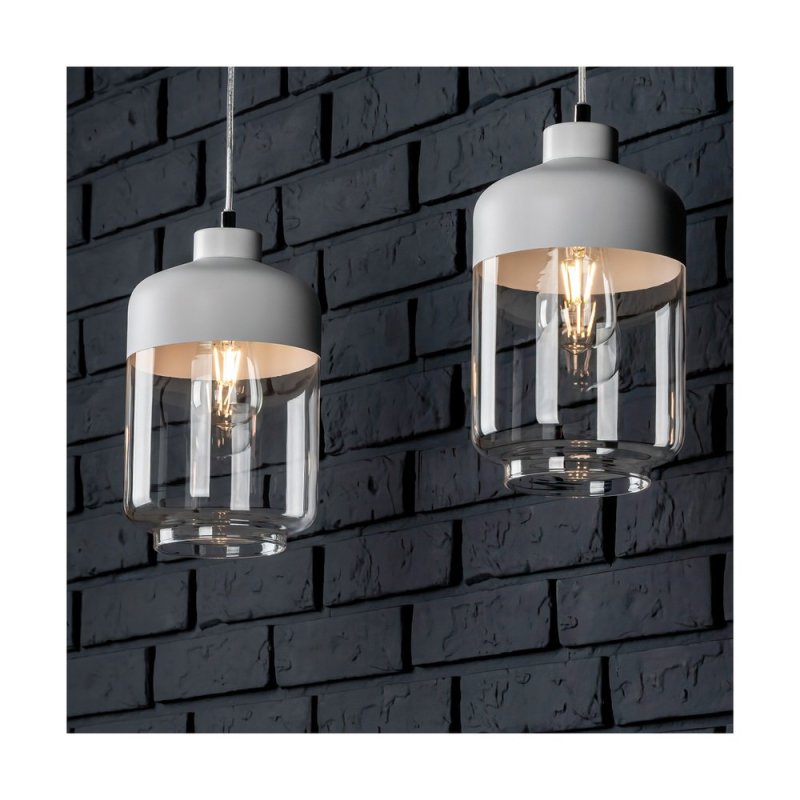 Amaretto Lampa Wisząca 3xE27 Max.60W Biały/Transparentny PVC/Biały-Transparentny