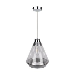 Mistral Lampa Wisząca 1xE27 Max.60W Chrom/Transparentny PVC/Srebrny-Transparentny