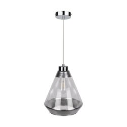 Mistral Lampa Wisząca 1xE27 Max.60W Chrom/Transparentny PVC/Srebrny-Transparentny