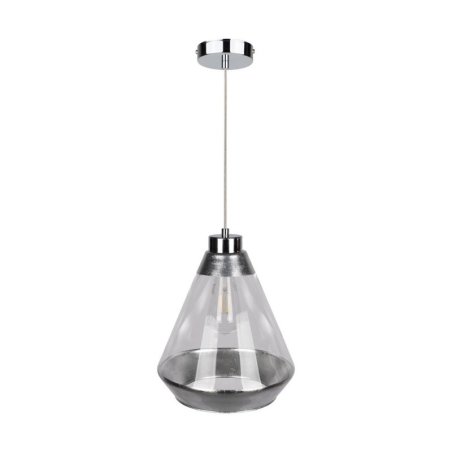 Mistral Lampa Wisząca 1xE27 Max.60W Chrom/Transparentny PVC/Srebrny-Transparentny