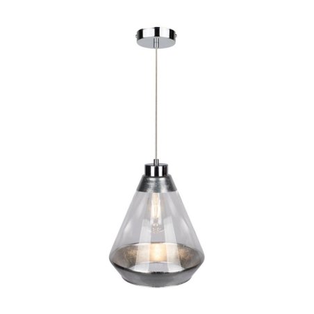 Mistral Lampa Wisząca 1xE27 Max.60W Chrom/Transparentny PVC/Srebrny-Transparentny
