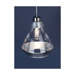 Mistral Lampa Wisząca 1xE27 Max.60W Chrom/Transparentny PVC/Srebrny-Transparentny