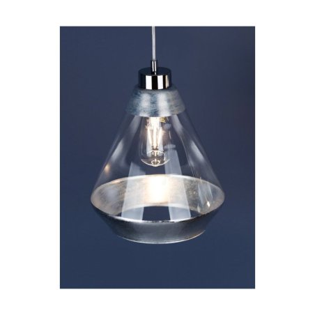 Mistral Lampa Wisząca 1xE27 Max.60W Chrom/Transparentny PVC/Srebrny-Transparentny