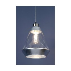 Mistral Lampa Wisząca 1xE27 Max.60W Chrom/Transparentny PVC/Srebrny-Transparentny