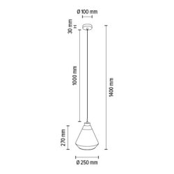 Mistral Lampa Wisząca 1xE27 Max.60W Chrom/Transparentny PVC/Srebrny-Transparentny