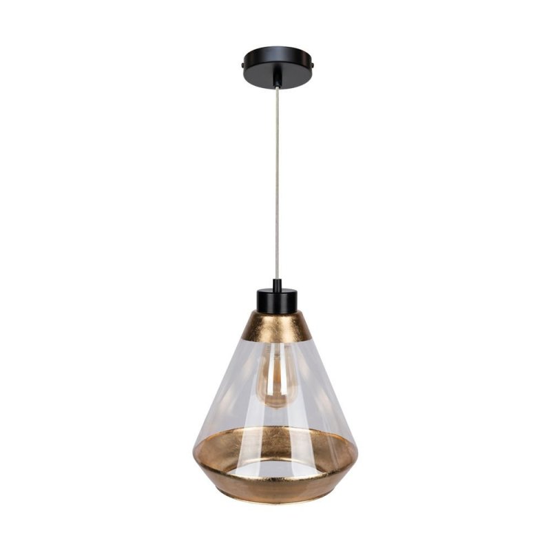 Mistral Lampa Wisząca 1xE27 Max.60W Czarny/Transparentny PVC/Złoty-Transparentny