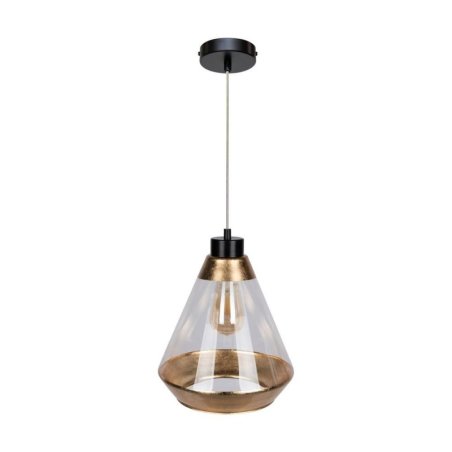 Mistral Lampa Wisząca 1xE27 Max.60W Czarny/Transparentny PVC/Złoty-Transparentny