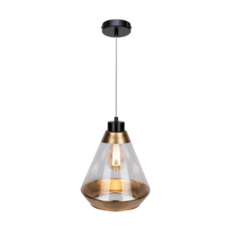 Mistral Lampa Wisząca 1xE27 Max.60W Czarny/Transparentny PVC/Złoty-Transparentny