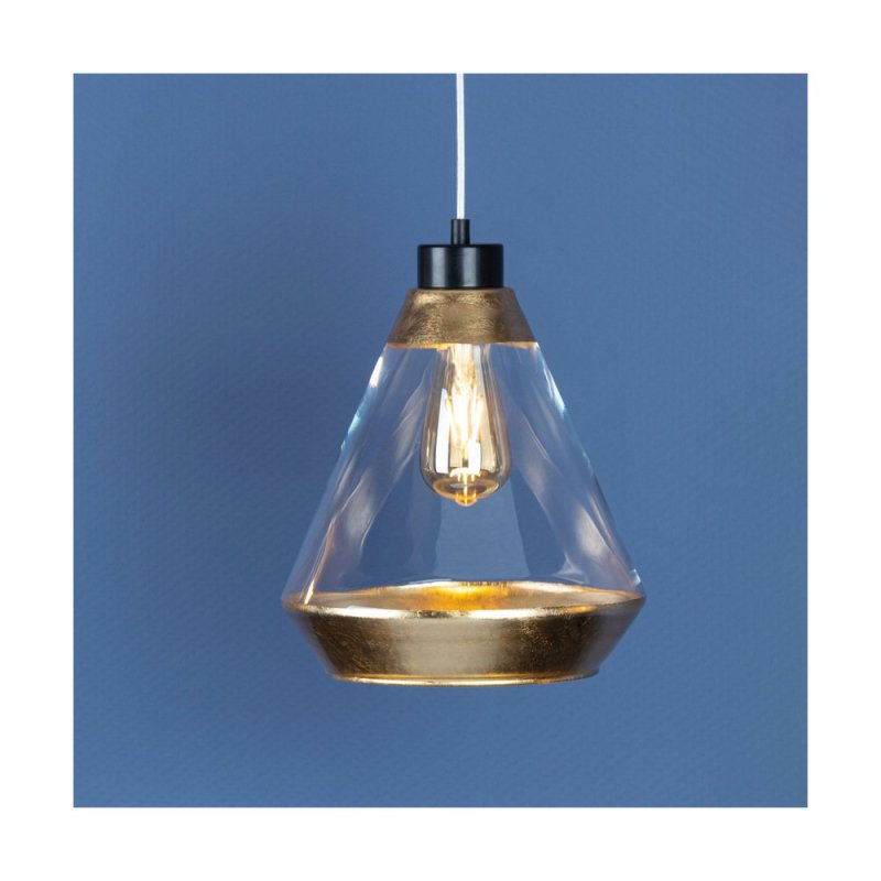 Mistral Lampa Wisząca 1xE27 Max.60W Czarny/Transparentny PVC/Złoty-Transparentny