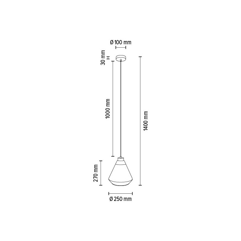 Mistral Lampa Wisząca 1xE27 Max.60W Czarny/Transparentny PVC/Złoty-Transparentny