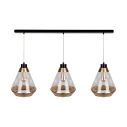 Mistral Lampa Wisząca 3xE27 Max.60W Czarny/Transparentny PVC/Złoty/Transparentny