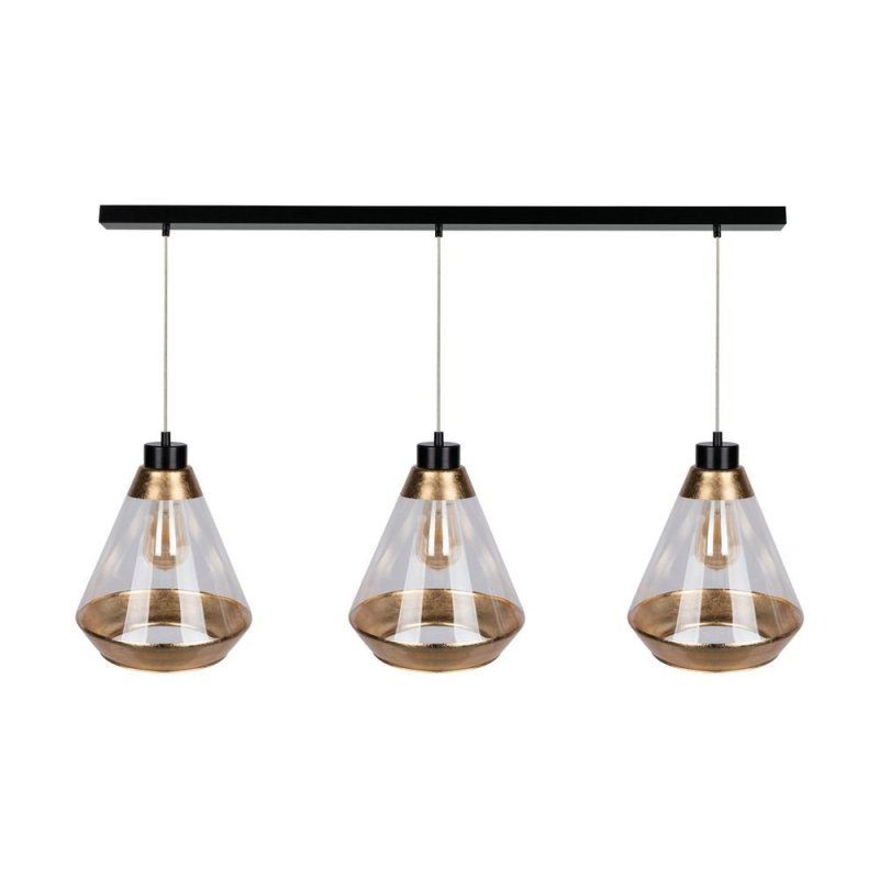 Mistral Lampa Wisząca 3xE27 Max.60W Czarny/Transparentny PVC/Złoty/Transparentny