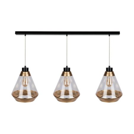 Mistral Lampa Wisząca 3xE27 Max.60W Czarny/Transparentny PVC/Złoty/Transparentny