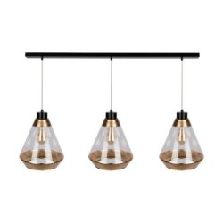 Mistral Lampa Wisząca 3xE27 Max.60W Czarny/Transparentny PVC/Złoty/Transparentny