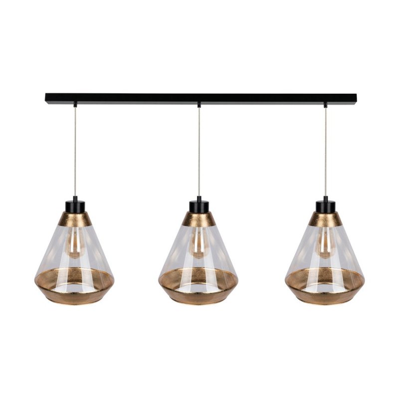 Mistral Lampa Wisząca 3xE27 Max.60W Czarny/Transparentny PVC/Złoty/Transparentny