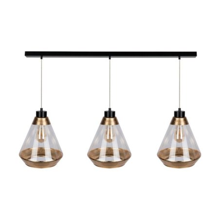 Mistral Lampa Wisząca 3xE27 Max.60W Czarny/Transparentny PVC/Złoty/Transparentny