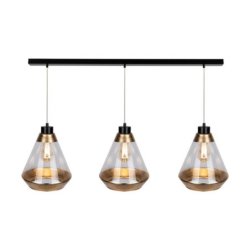 Mistral Lampa Wisząca 3xE27 Max.60W Czarny/Transparentny PVC/Złoty/Transparentny