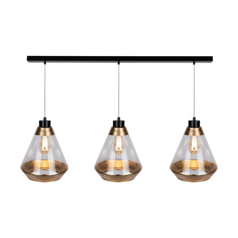 Mistral Lampa Wisząca 3xE27 Max.60W Czarny/Transparentny PVC/Złoty/Transparentny