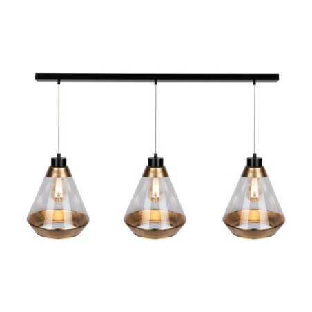 Mistral Lampa Wisząca 3xE27 Max.60W Czarny/Transparentny PVC/Złoty/Transparentny