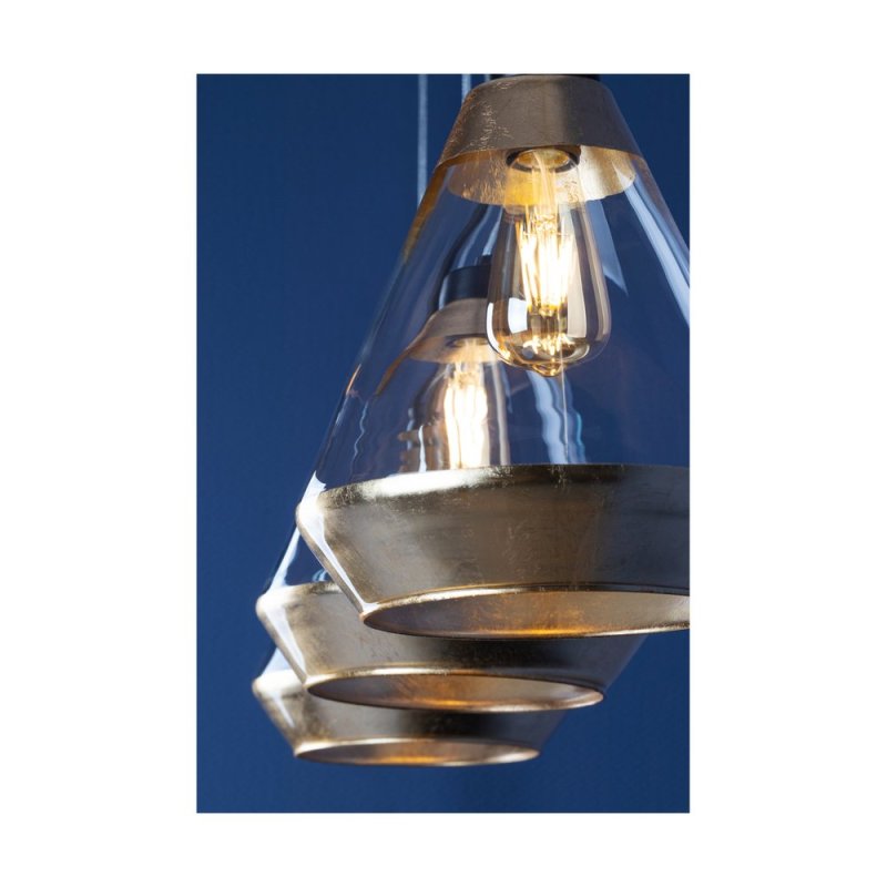 Mistral Lampa Wisząca 3xE27 Max.60W Czarny/Transparentny PVC/Złoty/Transparentny