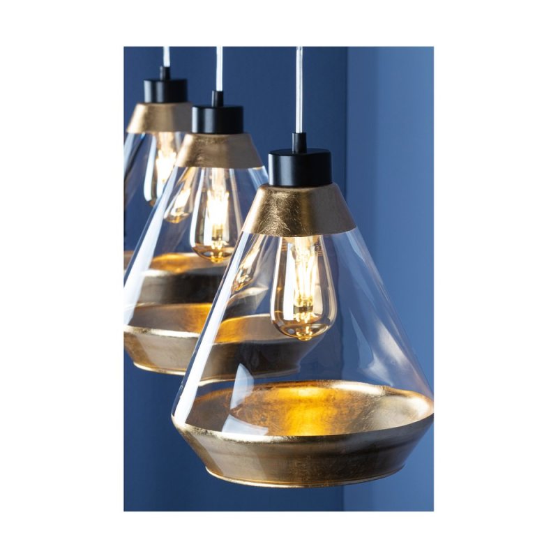 Mistral Lampa Wisząca 3xE27 Max.60W Czarny/Transparentny PVC/Złoty/Transparentny