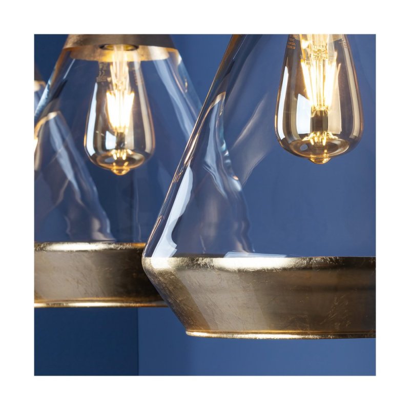 Mistral Lampa Wisząca 3xE27 Max.60W Czarny/Transparentny PVC/Złoty/Transparentny