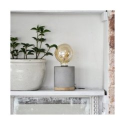 Cesar Lampa Stołowa 1xE27 Max.25W Dąb Olejowany/Szary/Czarny