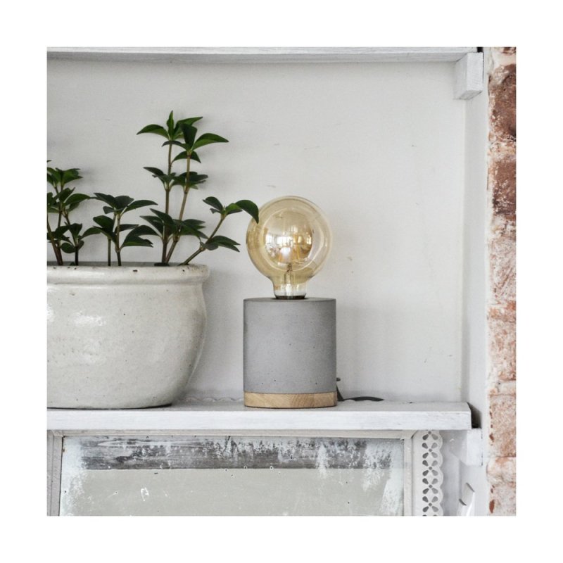 Cesar Lampa Stołowa 1xE27 Max.25W Dąb Olejowany/Szary/Czarny