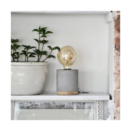 Cesar Lampa Stołowa 1xE27 Max.25W Dąb Olejowany/Szary/Czarny