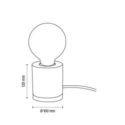 Cesar Lampa Stołowa 1xE27 Max.25W Dąb Olejowany/Szary/Czarny