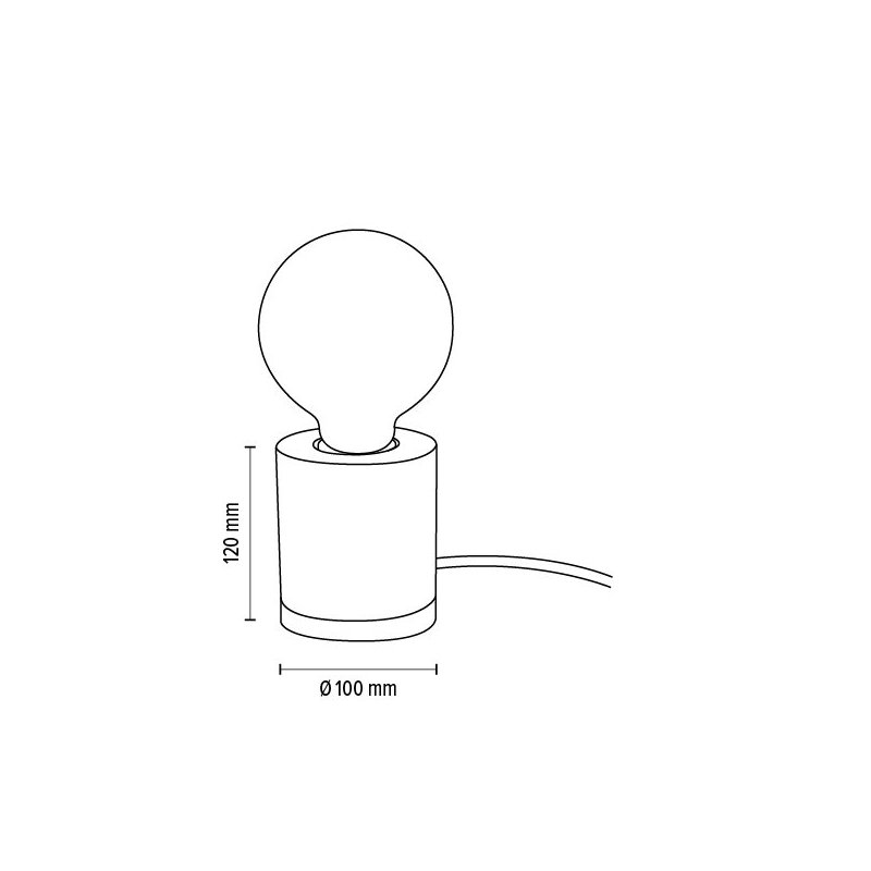 Cesar Lampa Stołowa 1xE27 Max.25W Dąb Olejowany/Szary/Czarny