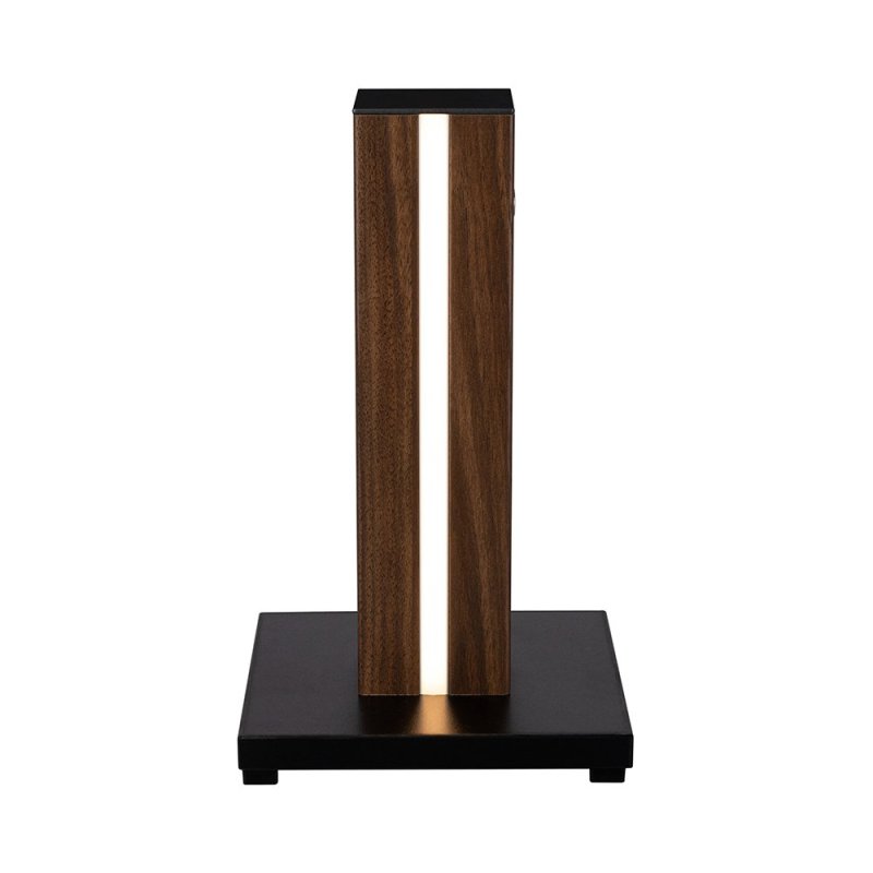 Flame Lampa Stołowa 1x LED 12V Zintegrowane 4.6W Czarny/Okleina Orzech/Czarny PVC/Touch Dimmer